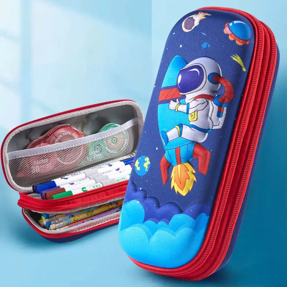 3D EVA Federmäppchen mit doppelter Schicht und großer Kapazität – Cartoon-Wasserdichte Stiftebox für Mädchen und Jungen – Kreative Aufbewahrungsbox für Stifte – Niedliches Schüleretui