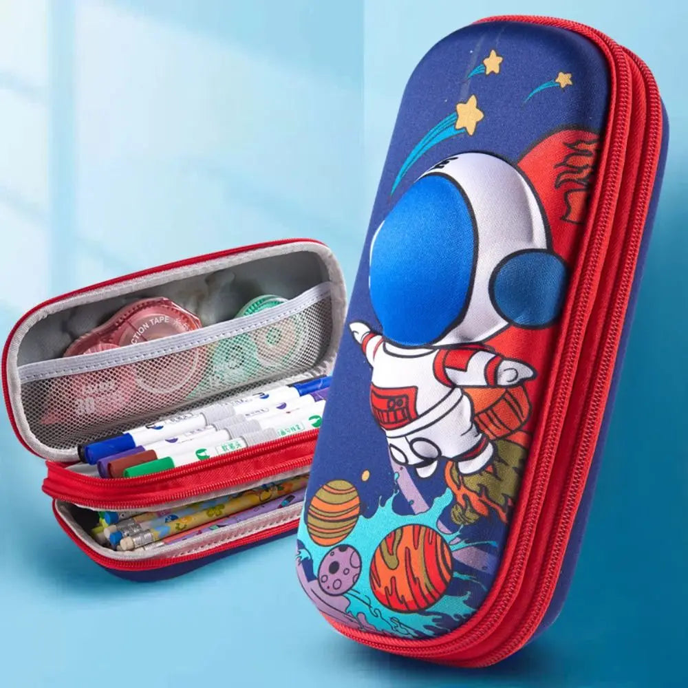 3D EVA Federmäppchen mit doppelter Schicht und großer Kapazität – Cartoon-Wasserdichte Stiftebox für Mädchen und Jungen – Kreative Aufbewahrungsbox für Stifte – Niedliches Schüleretui