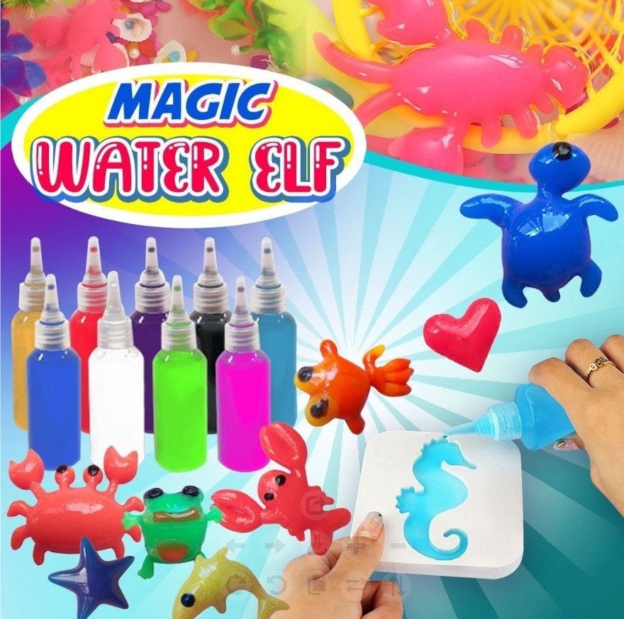 Magic Water Elf Toy Kit Handmade Water Toy DIY Fairy Magic Water Elf Animal Mold Birthday Christmas Gifts for Kids Party Favors