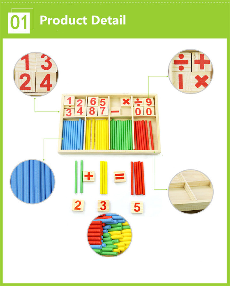 Maths Teaching Aid: Wooden Digital Sticks for Kids to Learn Mathematics Easily!, Halloween, Christmas, and Thanksgiving Day gift