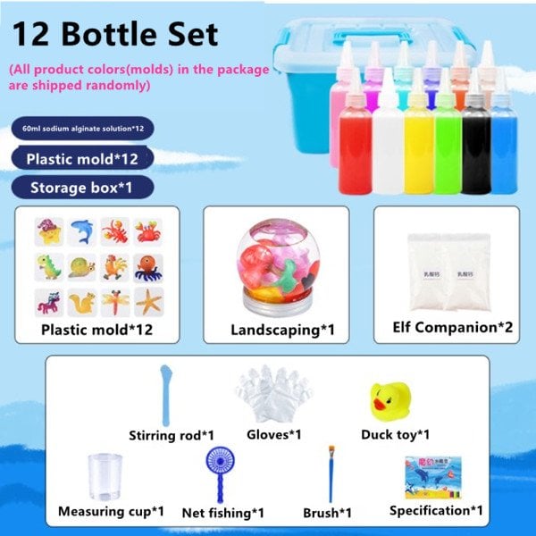 Magic Water Elf Toy Kit Handmade Water Toy DIY Fairy Magic Water Elf Animal Mold Birthday Christmas Gifts for Kids Party Favors