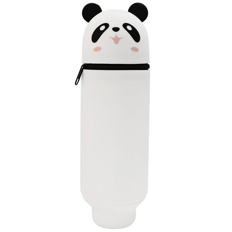 Hochwertiges Silikon-Federmäppchen in Tierform – Kreatives, faltbares Panda-Etui mit Reißverschluss zur Aufbewahrung von Schreibwaren