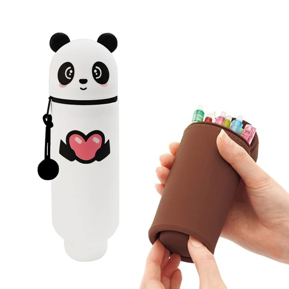 Stand up Pen Case Transparent PVC Storage Organizer for Office School Supplies