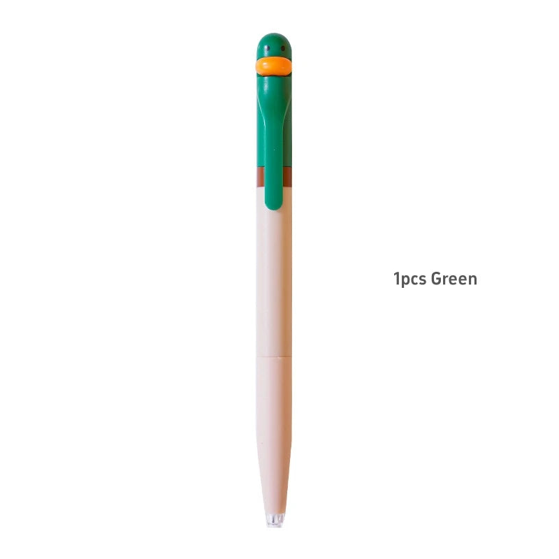 1/4pcs Duck Pens Fingertip Small Pulley Roller Skating 0.5mm Ballpoint Black Color Gel Ink for Writing Office School A7767