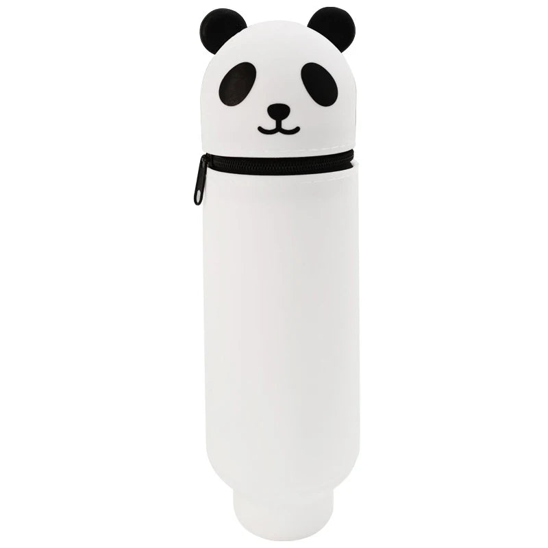 Hochwertiges Silikon-Federmäppchen in Tierform – Kreatives, faltbares Panda-Etui mit Reißverschluss zur Aufbewahrung von Schreibwaren