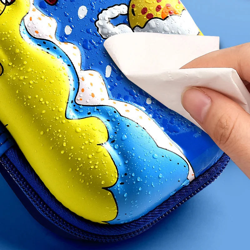 3D Leder-Federmäppchen für Jungen, Astronauten, 3D-Tropfen, Grundschüler, neuer Cartoon-Stil für Jungen und Mädchen