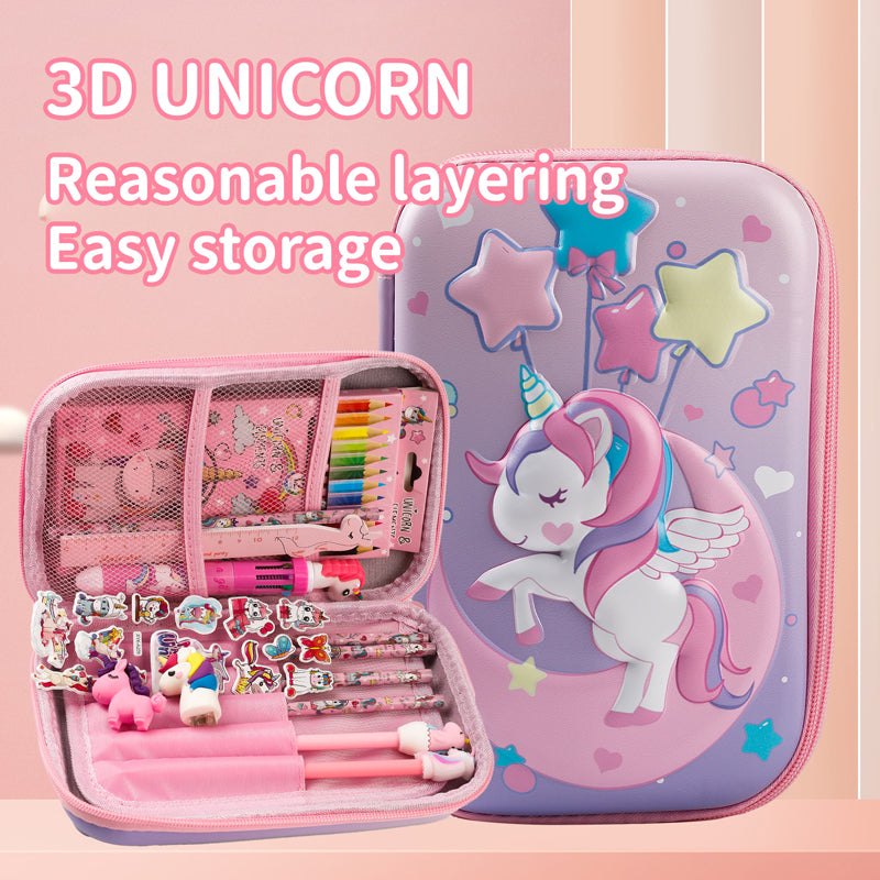 Cooles Dinosaurier-Federmäppchen Schreibwarenset – Einhorn 3D EVA Stiftebox Organizer – Schulbedarf für Kinder Jungen – Geschenk zum Schulanfang