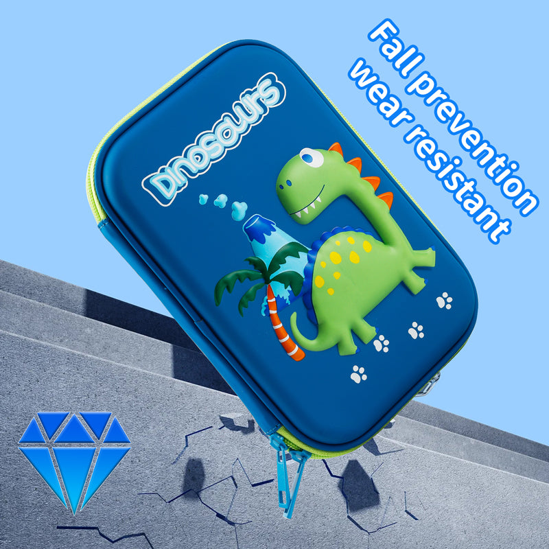Cooles Dinosaurier-Federmäppchen Schreibwarenset – Einhorn 3D EVA Stiftebox Organizer – Schulbedarf für Kinder Jungen – Geschenk zum Schulanfang