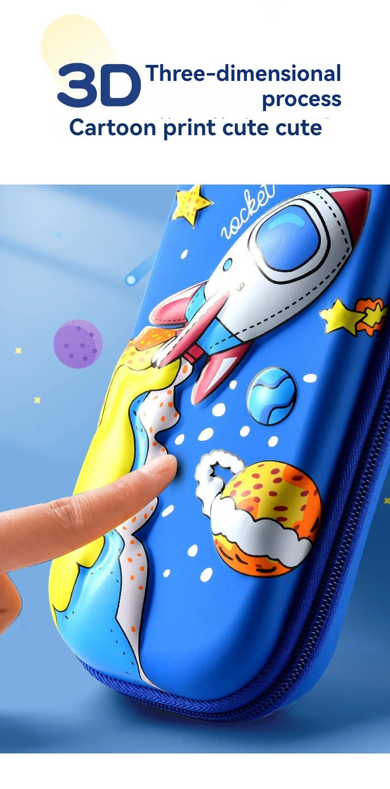 3D Leder-Federmäppchen für Jungen, Astronauten, 3D-Tropfen, Grundschüler, neuer Cartoon-Stil für Jungen und Mädchen