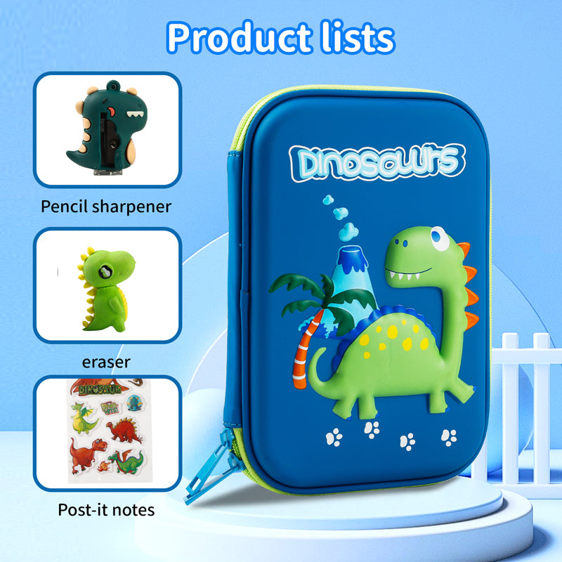 Cooles Dinosaurier-Federmäppchen Schreibwarenset – Einhorn 3D EVA Stiftebox Organizer – Schulbedarf für Kinder Jungen – Geschenk zum Schulanfang