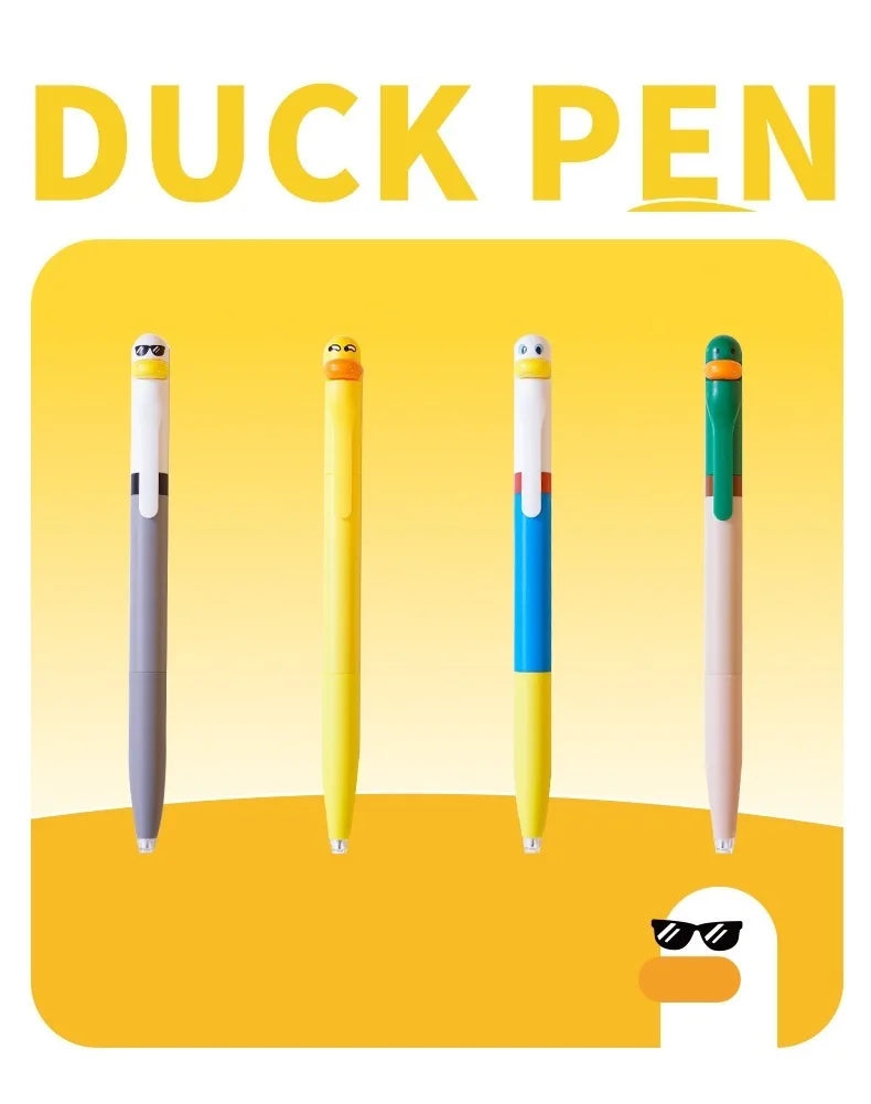1/4pcs Duck Pens Fingertip Small Pulley Roller Skating 0.5mm Ballpoint Black Color Gel Ink for Writing Office School A7767