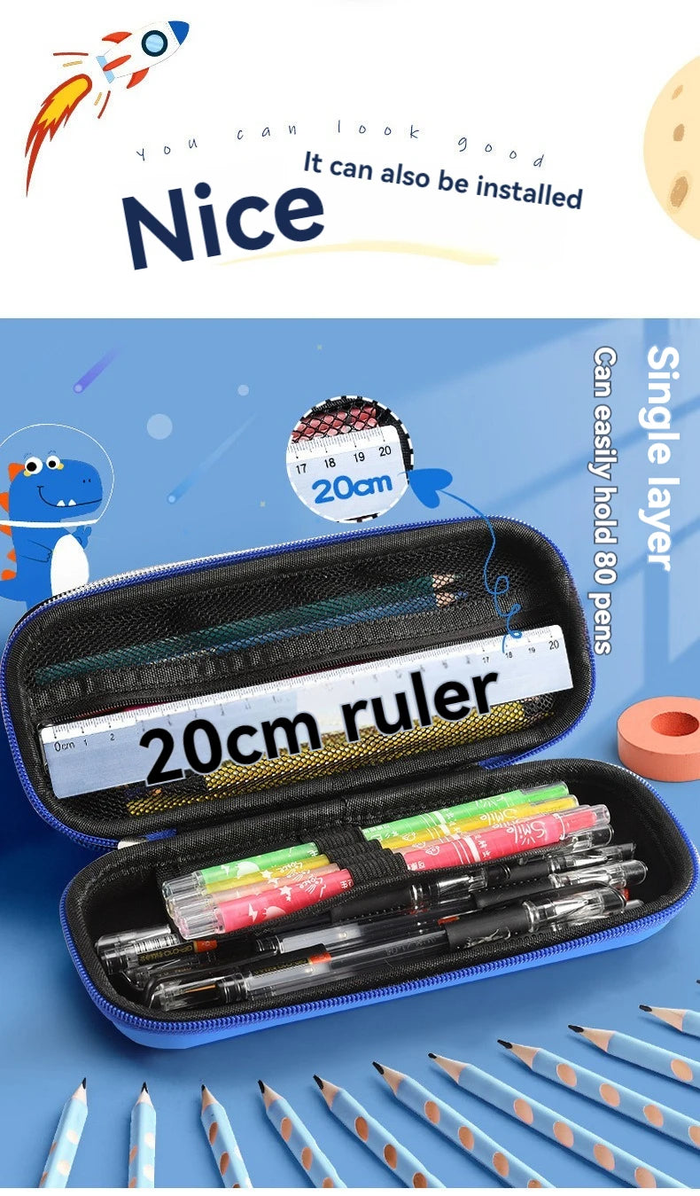 3D Leder-Federmäppchen für Jungen, Astronauten, 3D-Tropfen, Grundschüler, neuer Cartoon-Stil für Jungen und Mädchen