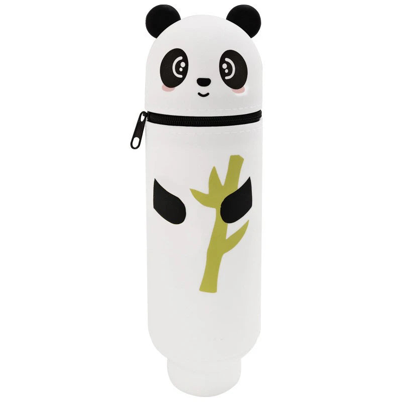 Hochwertiges Silikon-Federmäppchen in Tierform – Kreatives, faltbares Panda-Etui mit Reißverschluss zur Aufbewahrung von Schreibwaren