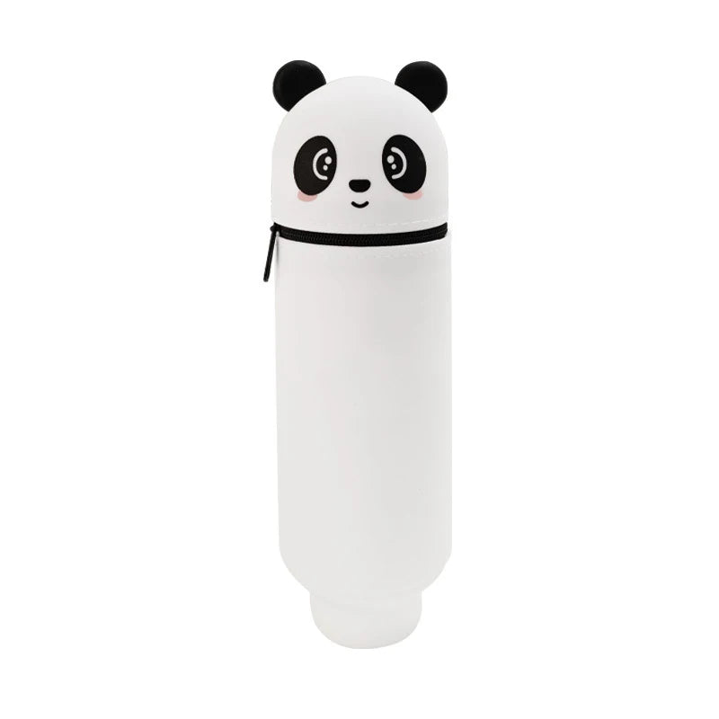 Hochwertiges Silikon-Federmäppchen in Tierform – Kreatives, faltbares Panda-Etui mit Reißverschluss zur Aufbewahrung von Schreibwaren