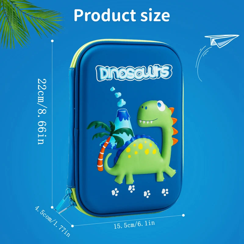 Cooles Dinosaurier-Federmäppchen Schreibwarenset – Einhorn 3D EVA Stiftebox Organizer – Schulbedarf für Kinder Jungen – Geschenk zum Schulanfang