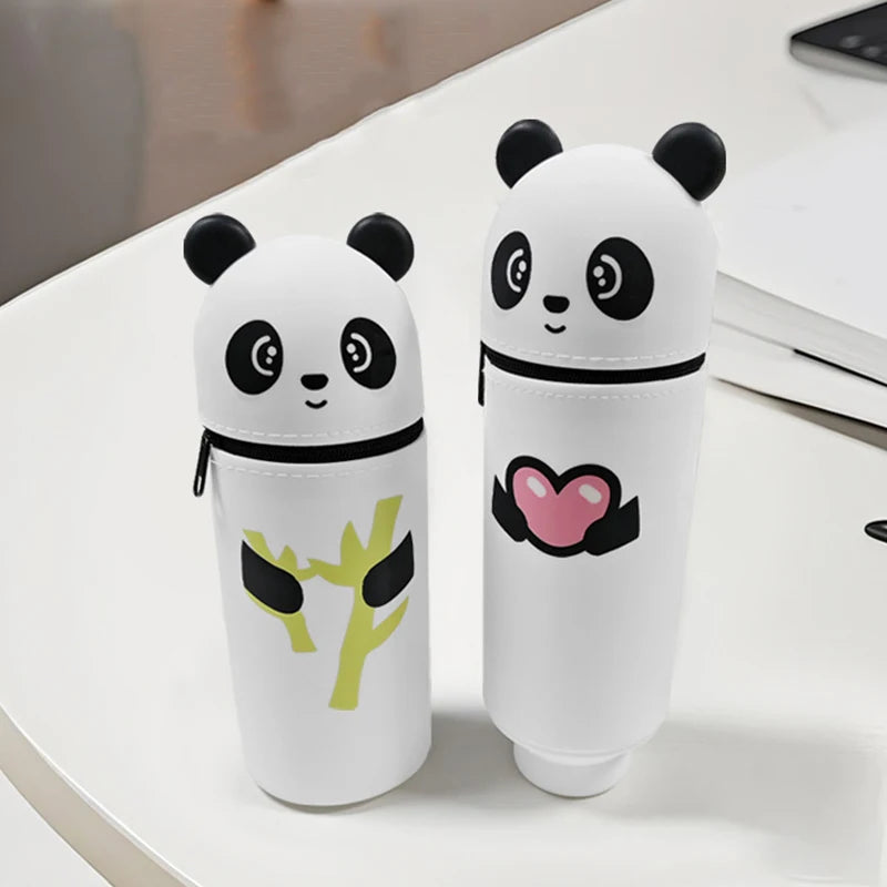 Hochwertiges Silikon-Federmäppchen in Tierform – Kreatives, faltbares Panda-Etui mit Reißverschluss zur Aufbewahrung von Schreibwaren