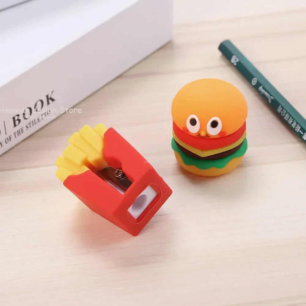 Bleistiftspitzer für Schüler, kawaii Cartoon-Tier- und Frucht-Design, niedlicher Anspitzer für Kinder, tolles Schulmaterial."