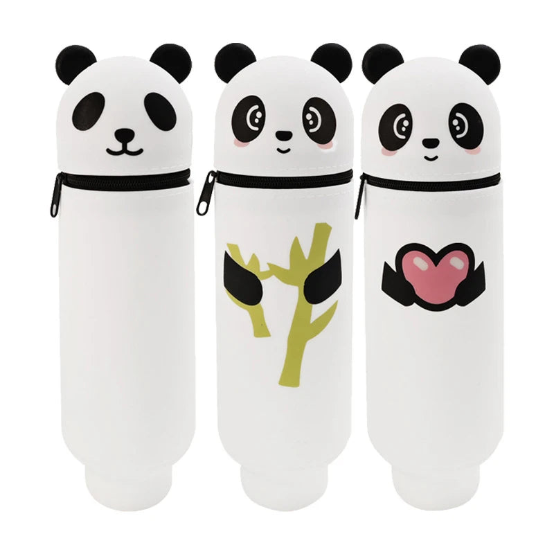 Hochwertiges Silikon-Federmäppchen in Tierform – Kreatives, faltbares Panda-Etui mit Reißverschluss zur Aufbewahrung von Schreibwaren