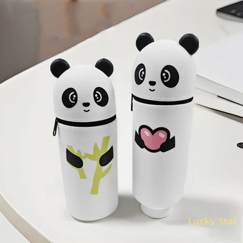 Hochwertiges Silikon-Federmäppchen in Tierform – Kreatives, faltbares Panda-Etui mit Reißverschluss zur Aufbewahrung von Schreibwaren