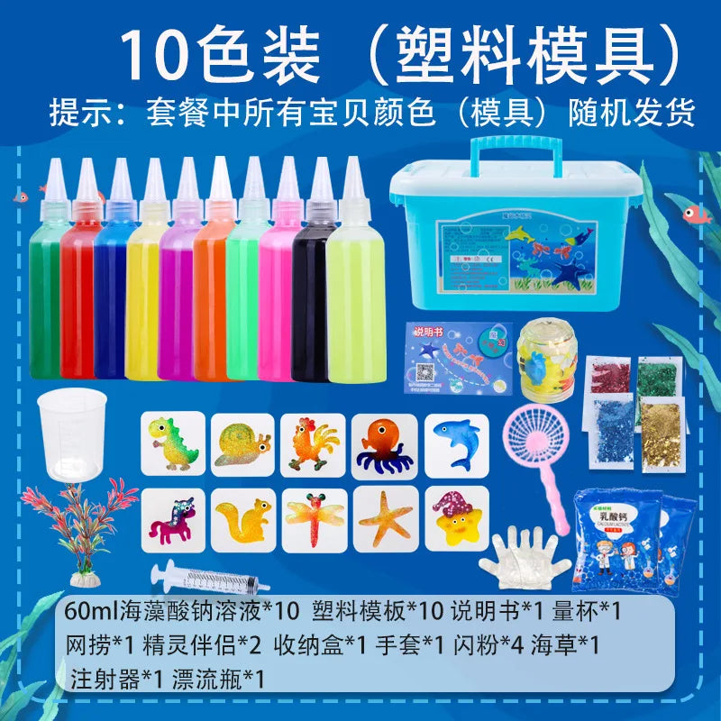 Magic Water Elf Toy Kit Handmade Water Toy DIY Fairy Magic Water Elf Animal Mold Birthday Christmas Gifts for Kids Party Favors