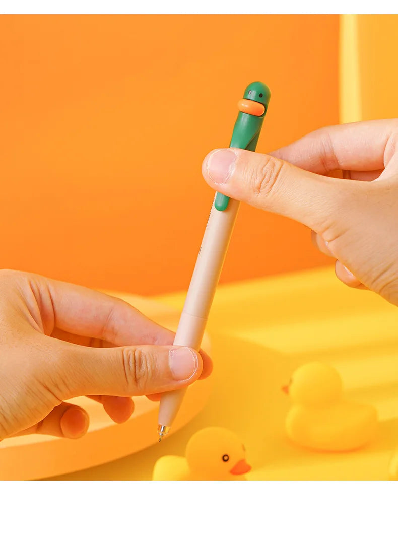1/4pcs Duck Pens Fingertip Small Pulley Roller Skating 0.5mm Ballpoint Black Color Gel Ink for Writing Office School A7767