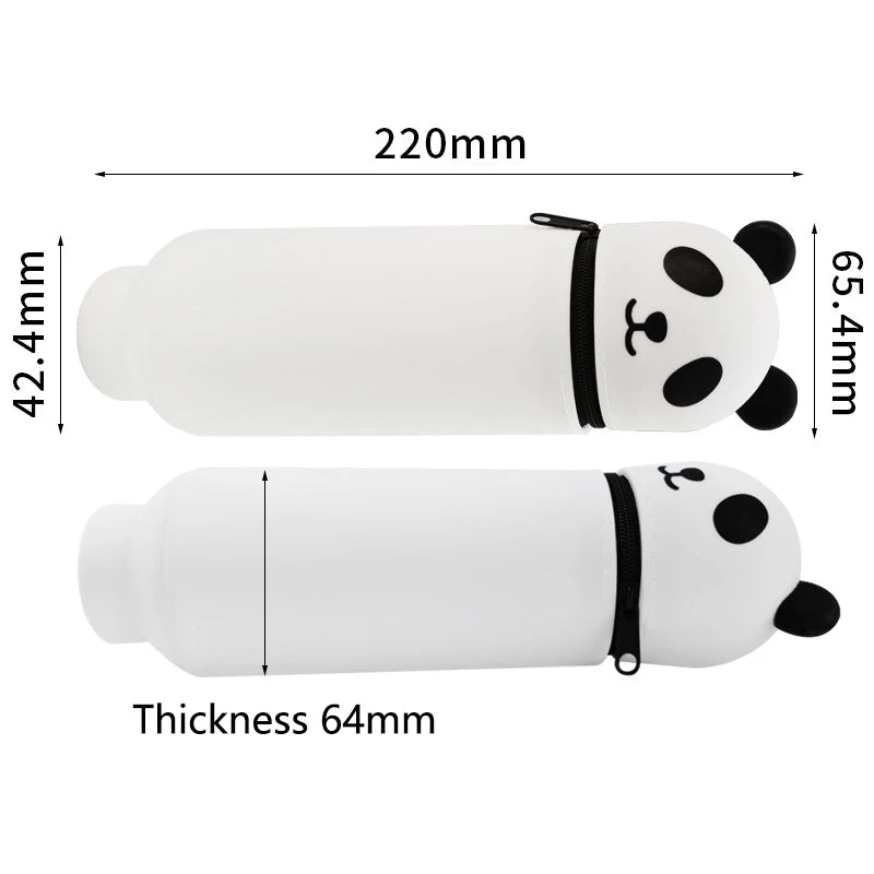 Hochwertiges Silikon-Federmäppchen in Tierform – Kreatives, faltbares Panda-Etui mit Reißverschluss zur Aufbewahrung von Schreibwaren