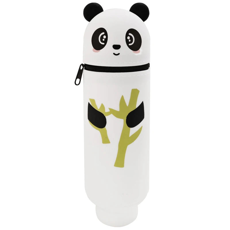 Hochwertiges Silikon-Federmäppchen in Tierform – Kreatives, faltbares Panda-Etui mit Reißverschluss zur Aufbewahrung von Schreibwaren